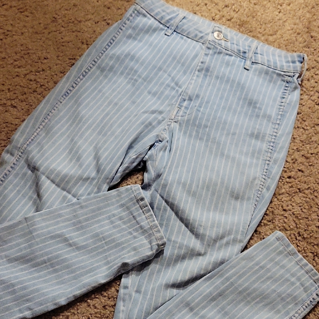 Juniors &Denim Light Blue Striped Skinny Jeans